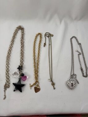 Assorted Women's Pendant Necklaces - Black, Gold, Silver